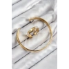 BFS Pirinç Zirkon Taşlı Ayrık Model Gold Renk Bileklik Yüzük Set