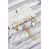 BFS Pirinç Zirkon Taşlı Sallantılı Ve İncili Gold Renk 6lı Küpe Set