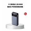 BFS Powerbank 20000 mAh Hızlı Şarjlı LED Fenerli ve 4 Portlu