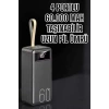 BFS Powerbank 60.000 Mah Hızlı Şarj 4 Çıkışlı Uzun Şarj Süreli Dijital Göstergeli