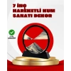 BFS Rahatlatıcı Kum Sanatı – Yuvarlak Cam Çerçeveli Hareketli Kum Resmi, Ofis ve Ev İçin Etkileşimli Masaüstü Süs