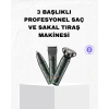BFS Şarjlı ve Kablosuz 3 Başlıklı Profesyonel Bakım Seti – Saç, Sakal, Burun ve Kulak Düzeltici