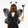 BFS Siyah Kelebek Kız Seti – 50 Cm Kelebek Kanadı, Taç Ve Asa