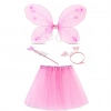 BFS Toz Pembe Kelebek Kostümü - Toz Pembe Kelebek Kostüm Aksesuar Seti 4 Parça
