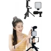 BFS Tripod Telefon Tutucu Kumandalı Mikrofon Led Işık Vlog Video Kayıt