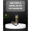 BFS USB Type-C Girişli Şarjlı AA Lityum Pil | 1.5V Sabit Çıkış | 3200mWh (2li Paket)