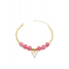 Boncuklu Kalp Bileklik - Pembe