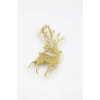 Çelik Geyik Broş - Altın