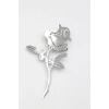 Çelik Gül Broş - Gümüş