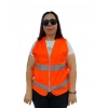 Mey İthalat® Fermuarlı Turuncu İkaz Yeleği XL Beden 59 cm