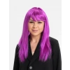 Fuşya Renk Düz Kesim Uzun Parti Peruğu Takma Saç