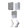 Gri ve Beyaz Erkek Görünmez Çorap 15 çift