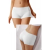 Kadın Dikişsiz Görünmez İz Yapmaz Mini Şort Boxer Beyaz
