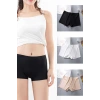 Kadın Dikişsiz Görünmez İz Yapmaz Mini Şort Boxer Siyah