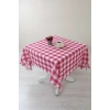 Kareli Saçaklı Kırmızı Masa/piknik/sofra Örtüsü 165x170 Cm