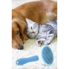 Kedi Köpek Tüy Toplayıcı Kendini Temizleyebilen Ergonomik Saplı Evcil Hayvan Tarağı Mavi