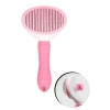 Kedi Köpek Tüy Toplayıcı Kendini Temizleyebilen Ergonomik Saplı Evcil Hayvan Tarağı Pembe