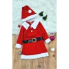 Kız Çocuk Noel Anne Yılbaşı Kostümü Etekli Şapkalı Elbise Yılbaşı Noel Baba Kostümü