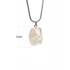 Kuvars Doğal Taşı Zincirli El Yapımı Kolye Uç: 2 cm Zincir: 20 cm Kutulu