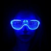 Mavi Led Işıklı Parti Gözlüğü - Neon Glow Şerit Gözlük 3 Modlu