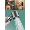 Mey İthalat®  3 Kademeli Turbo Basınçlı Masaj Başlıklı Silikon Fırçalı Duş Başlığı – Yüksek Basınçlı Su Tasarruflu Duş Başlığı