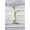 Mey İthalat® 316L Çelik Gold Renk Pullu Model Kadın Bileklik