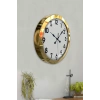 Mey İthalat® 36 cm Gold Metal Standart Duvar Saati