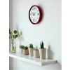 Mey İthalat® 36 Cm Kırmızı Modern Dekoratif Duvar Saati