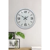 Mey İthalat® 40 cm Beyaz Metal Modern Duvar Saati