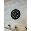 Mey İthalat® 40 cm Siyah Metal Siyah Kadran Duvar Saati