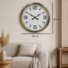 Mey İthalat® 60 cm Gold Metal Dekoratif Duvar Saati