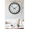 Mey İthalat® 60 cm Siyah Dekoratif Metal Duvar Saati