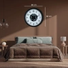 Mey İthalat® Black Motion 60 Cm Çarklı Duvar Saati