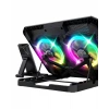 Mey İthalat® Çift Fanlı Laptop Soğutucu RGB Işıklı Sessiz Notebook Standı