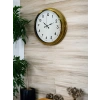 Mey İthalat® Classic White Gold 40 Cm Metal Duvar Saati