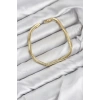 Mey İthalat® CM Yassı Yılan Zincir Model Gold Renk Pirinç Kadın Bileklik