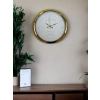 Mey İthalat® Elegant White Gold 40 Cm Metal Duvar Saati