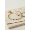 Mey İthalat® Gold Renk Pirinç Sıralı Kare Model Zirkon Taşlı Bileklik