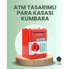Mey İthalat® Kırmızı ATM Kasa Tipi Para Biriktirme Kumbarası