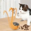 Mey İthalat® Kuğu Şeklinde Lazerli ve Mama Hazneli Kedi Oyuncağı