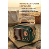 Mey İthalat®  Nostaljik Retro Bluetooth  - FM Radyo, USB ve Bluetooth Kablosuz Hoparlör