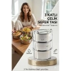 Mey İthalat®  Sefer Tası Yemek Kabı Paslanmaz Çelik 3 Katlı 14 cm 3 LİTRE 721366