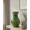 Mey İthalat® Yeşil Spiral 3D Baskı Vazo Estetik Modern Ev Ofis Dekoru