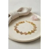 Mey İthalat® Yonca Model Renkli Zirkon Taşlı Gold Pirinç Kadın Bileklik
