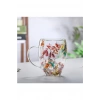Organik Çiçekli Borosilikat Bardak 350 Ml. Royaleks-BRD-150 BH