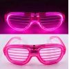 Pembe Led Işıklı Parti Gözlüğü - Neon Glow Şerit Gözlük 3 Modlu