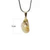 Sitrin Doğal Taşı Zincirli El Yapımı Kolye Uç: 2 cm Zincir: 20 cm Kutulu