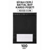 Siyah Cepli Battal Boy Kargo Poşeti 45x55+5 Cm 100 Adet