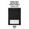 Siyah Cepli Büyük Boy Kargo Poşeti 35x45+5 Cm 100 Adet