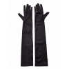 Siyah Renk Likralı Dirseğe Kadar Uzun Kumaş Eldiven 40 Cm